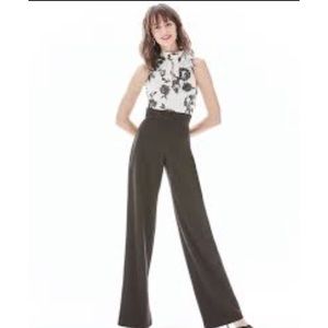 Black and ecru halter jumpsuit